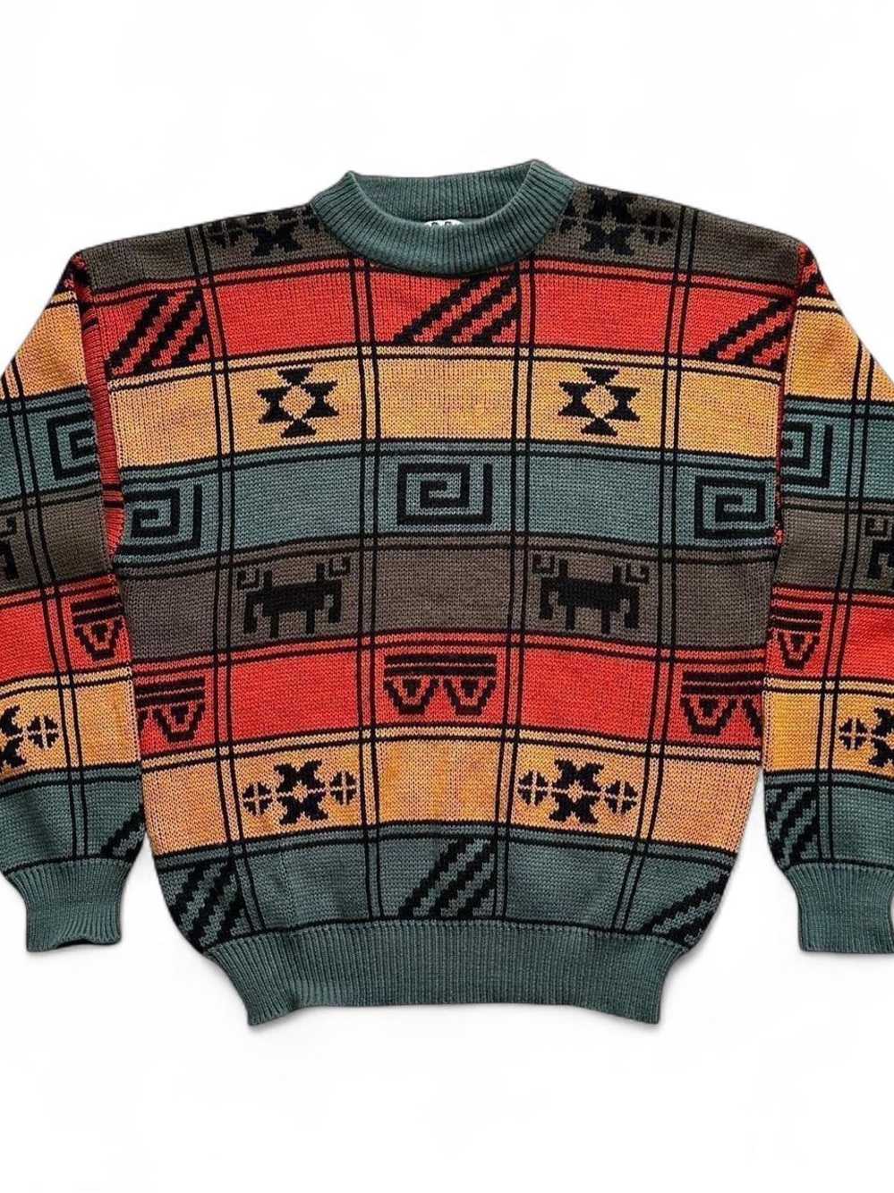 Vintage 1990s Southwest design knit sweater L